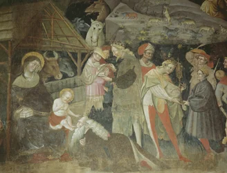 Geburtsszene aus dem Zyklus der Reise der Heiligen Drei Könige, Bolognini-Kapelle, ca. 1420